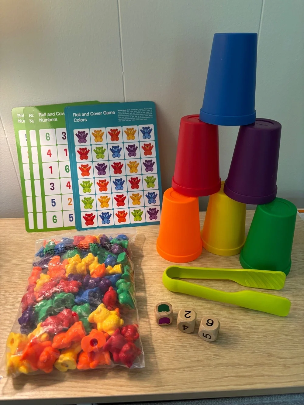 Counting Sorting Bears Game Toy with Large and Small Bears and Activity Cards 3+